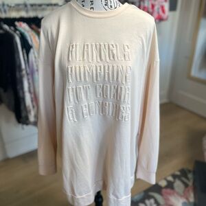 Lane Bryant Soft Cream Top Fall Themed